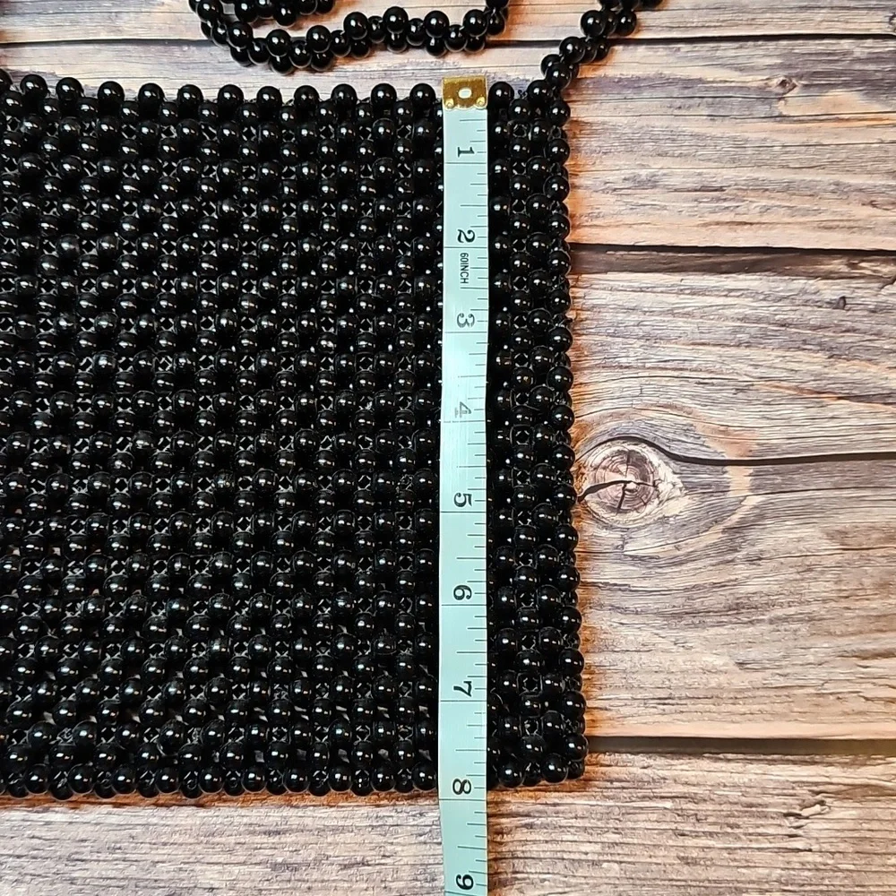 BLACK BEADED CROSSBODY BAG - Picture 9 of 10
